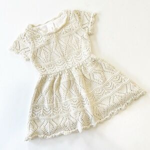Cat & Jack toddler girls gold glitter crochet dress
